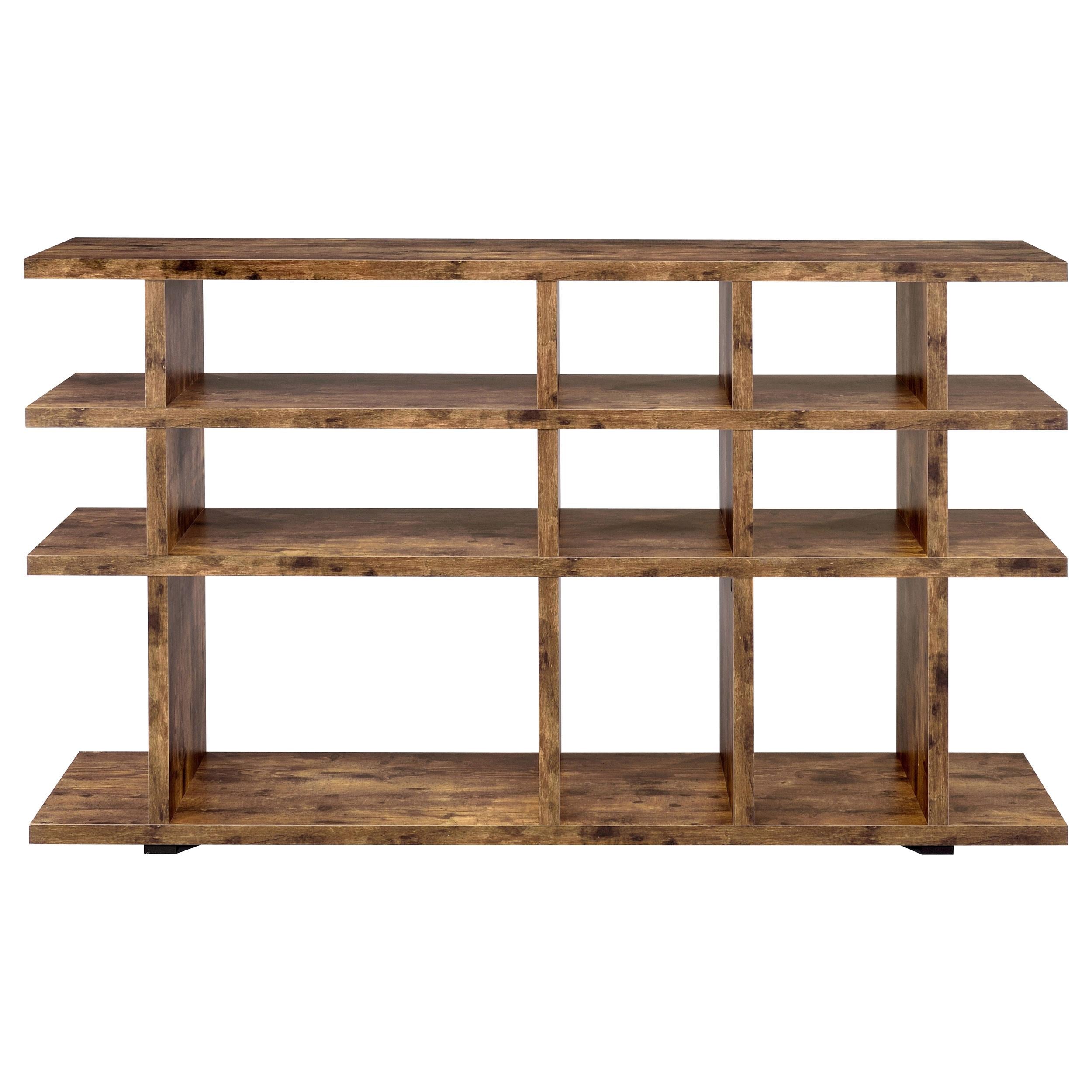 Santos 63-inch 3-shelf Console Bookcases Rustic Nutmeg