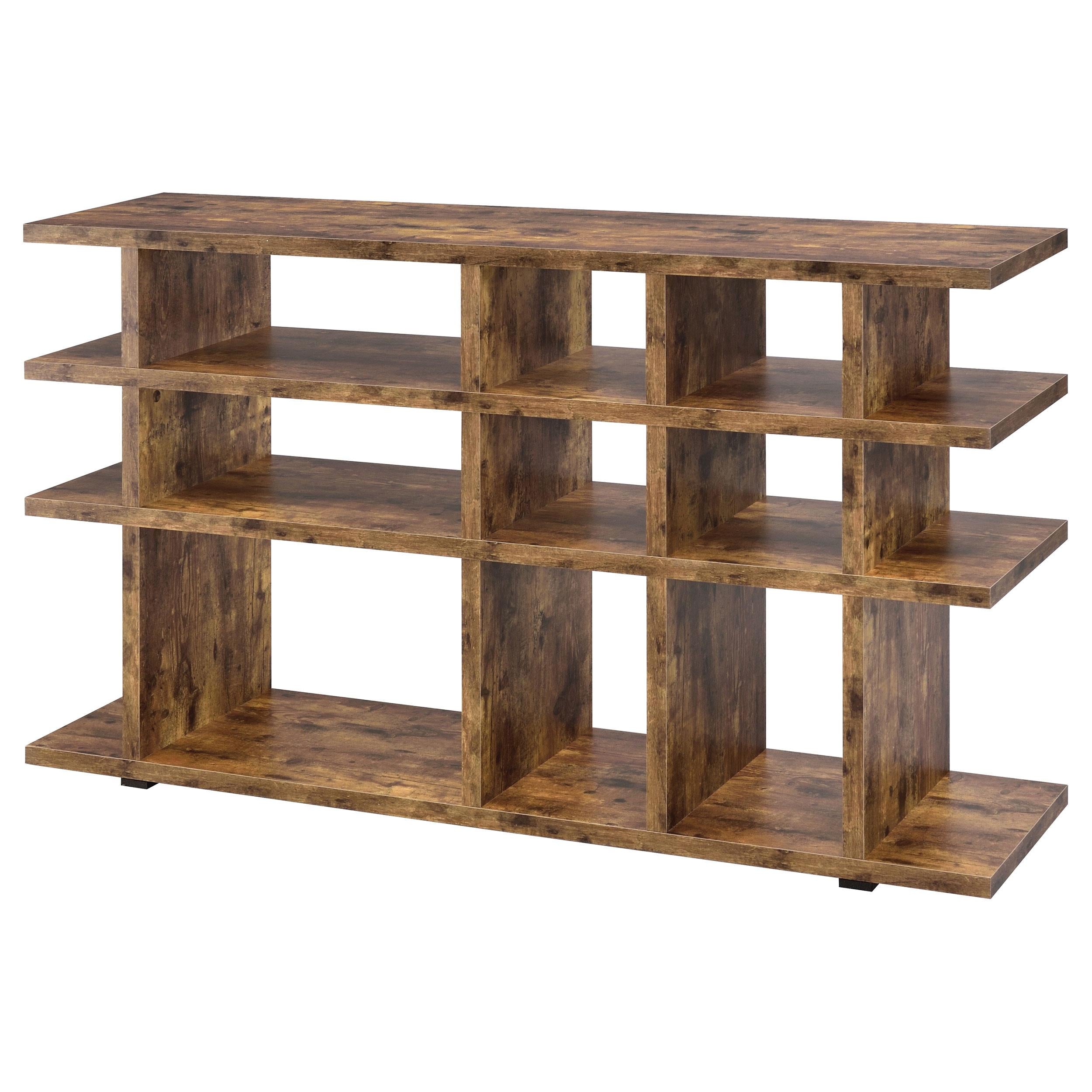 Santos 63-inch 3-shelf Console Bookcases Rustic Nutmeg