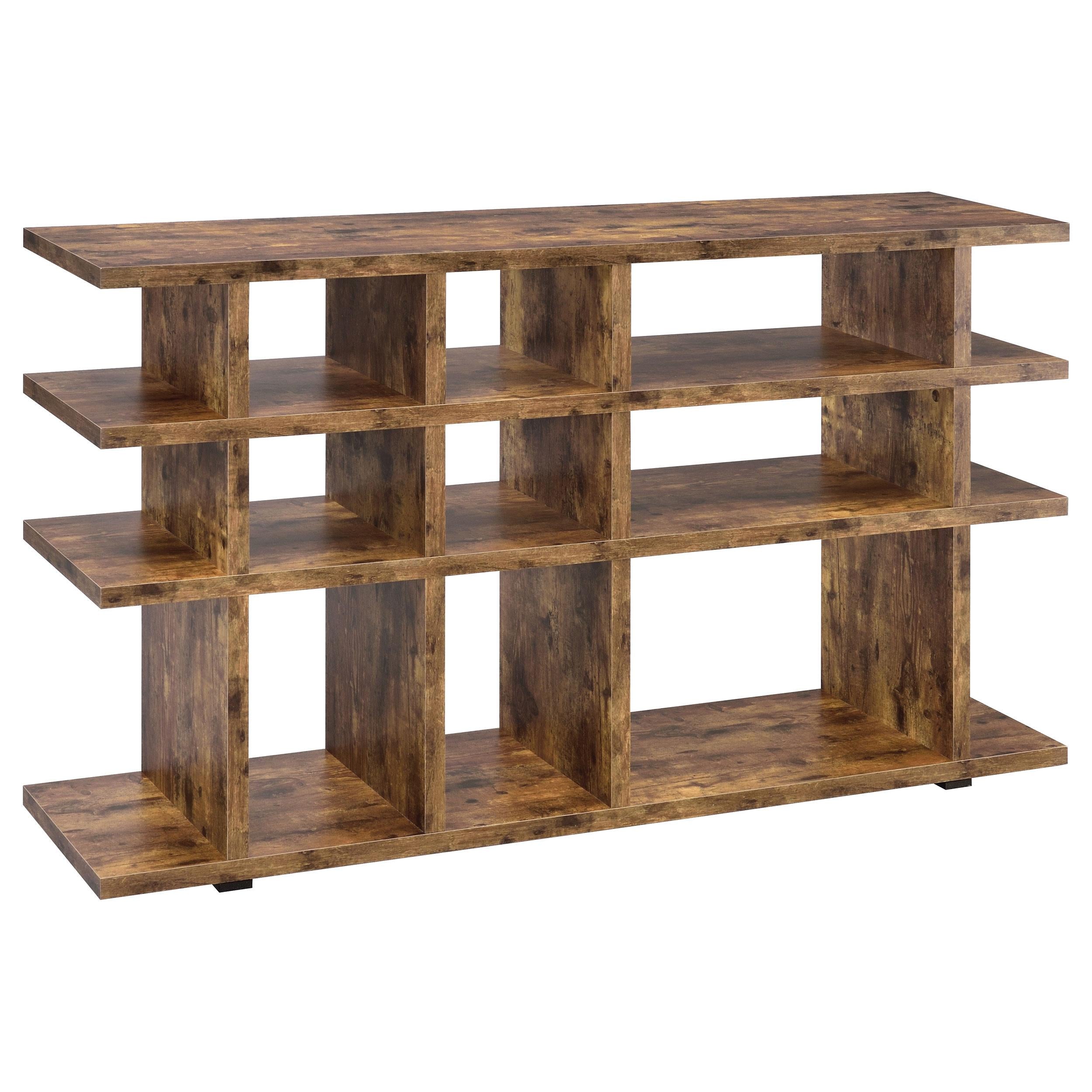 Santos 63-inch 3-shelf Console Bookcases Rustic Nutmeg
