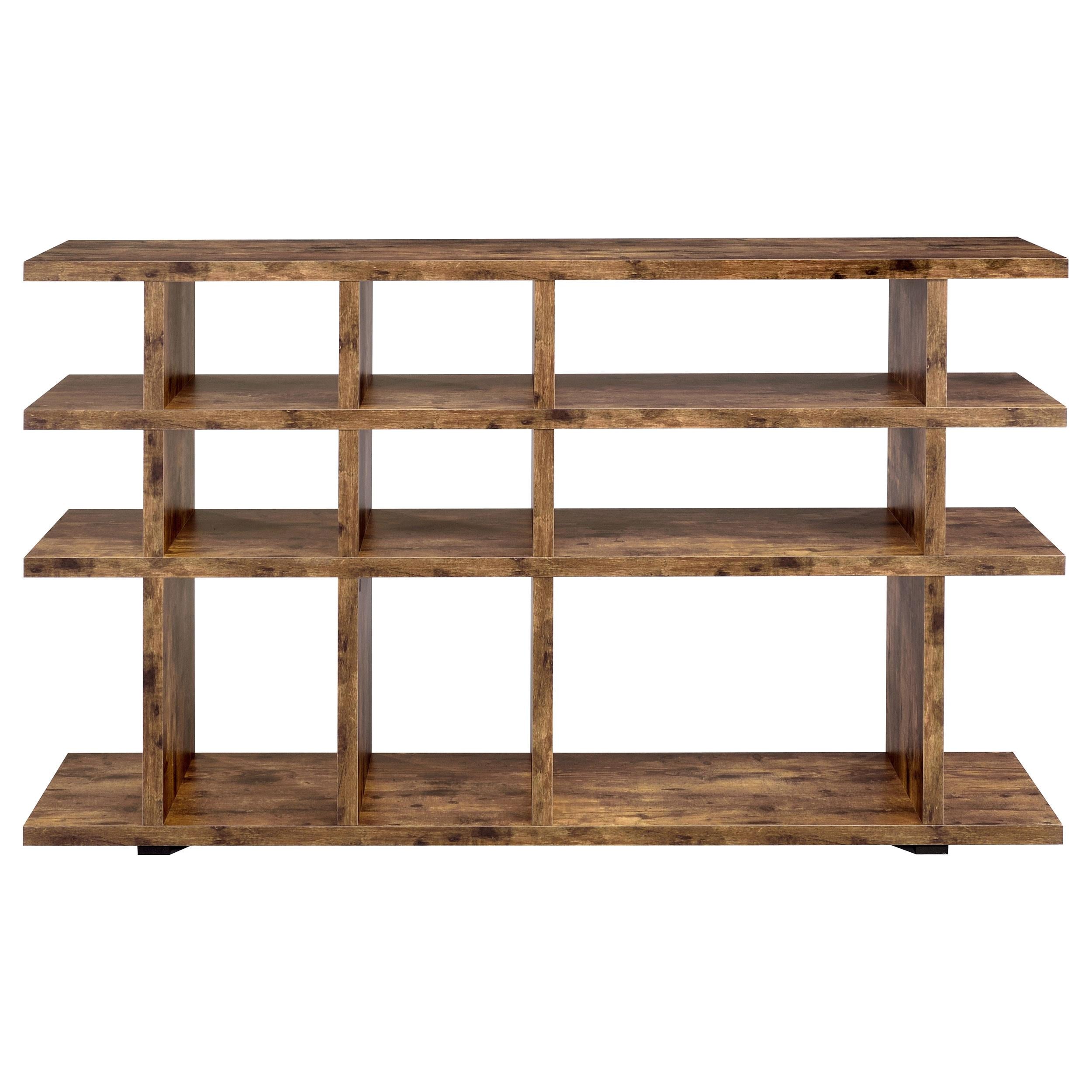 Santos 63-inch 3-shelf Console Bookcases Rustic Nutmeg