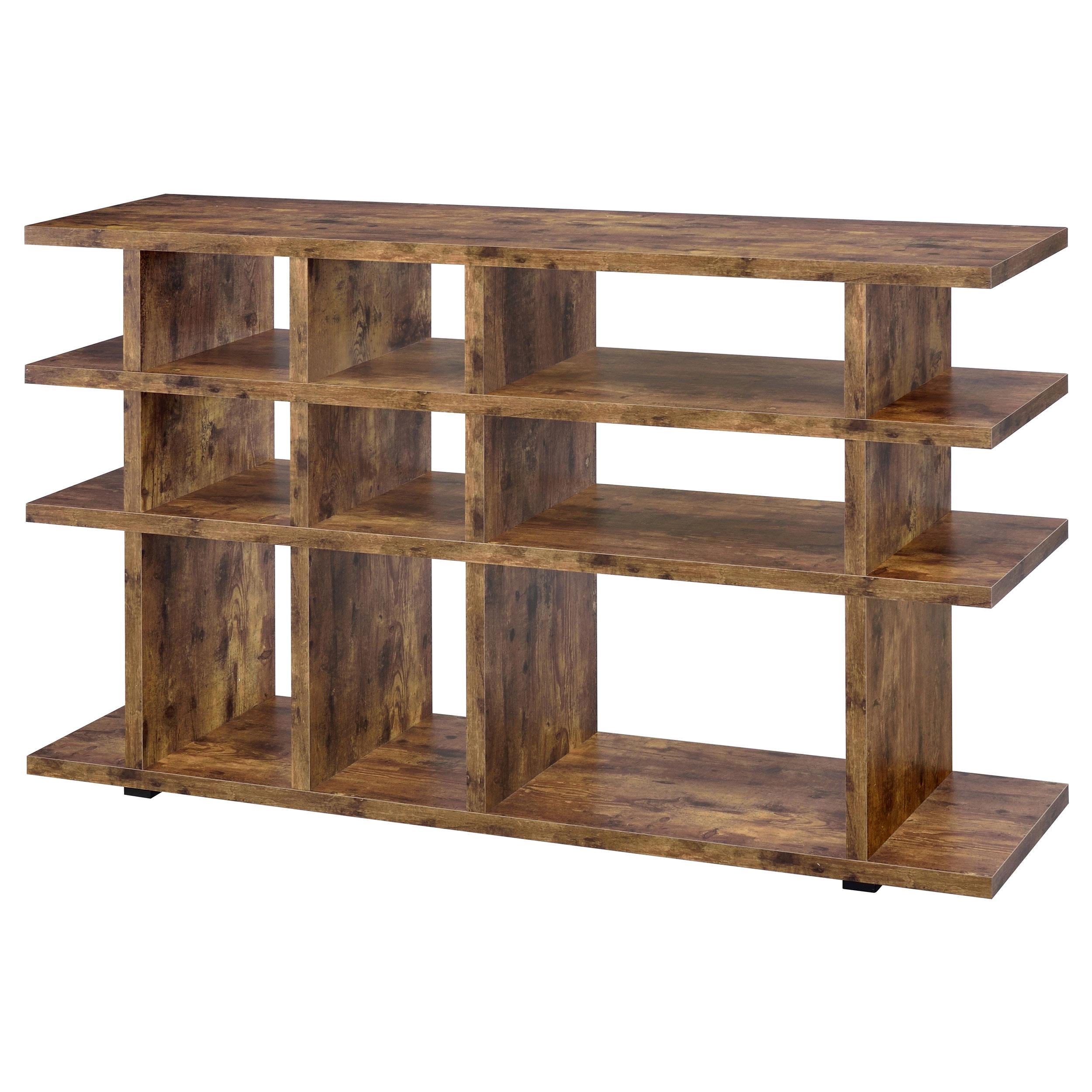 Santos 63-inch 3-shelf Console Bookcases Rustic Nutmeg
