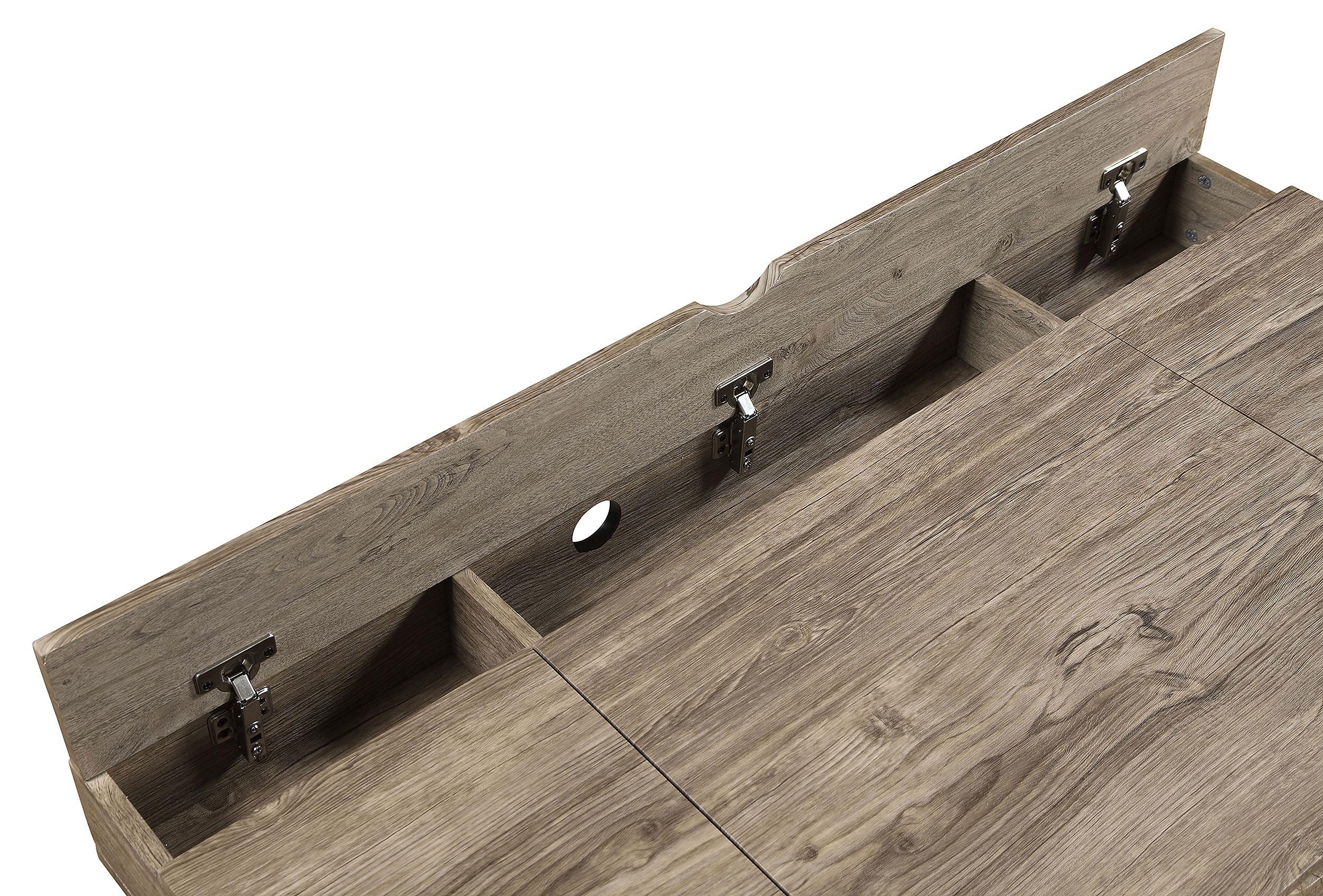 Rafael 47-inch 1-drawer Desk with Storage Rustic Driftwood