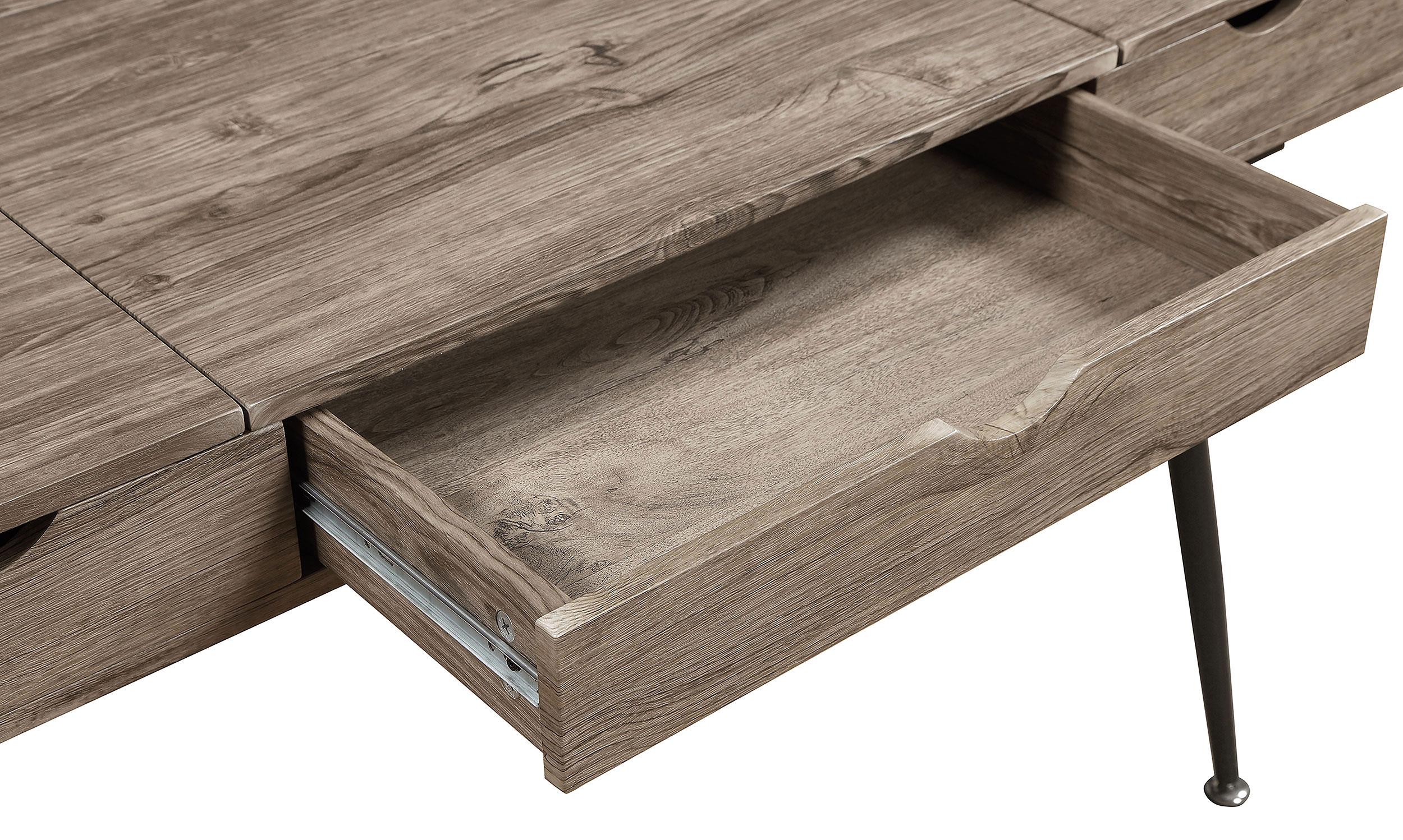 Rafael 47-inch 1-drawer Desk with Storage Rustic Driftwood