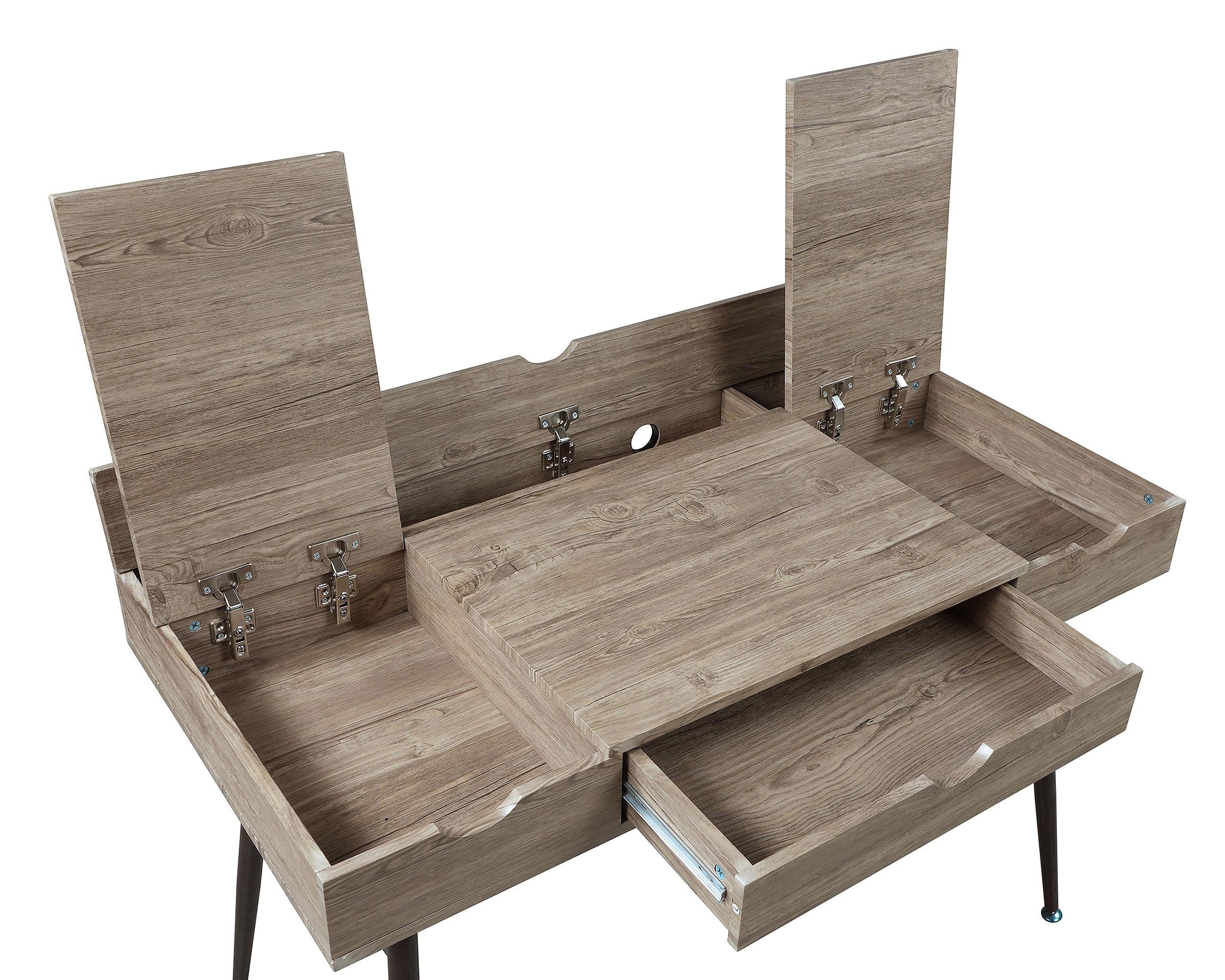 Rafael 47-inch 1-drawer Desk with Storage Rustic Driftwood