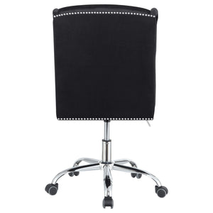 Julius Upholstered Tufted Office Chair Black and Chrome