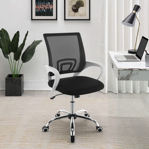 Silla de escritorio ajustable y tapizada Felton para oficina en casa, color negro