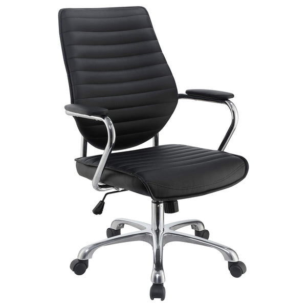 Silla de escritorio ajustable tapizada Chase para oficina en casa, color negro