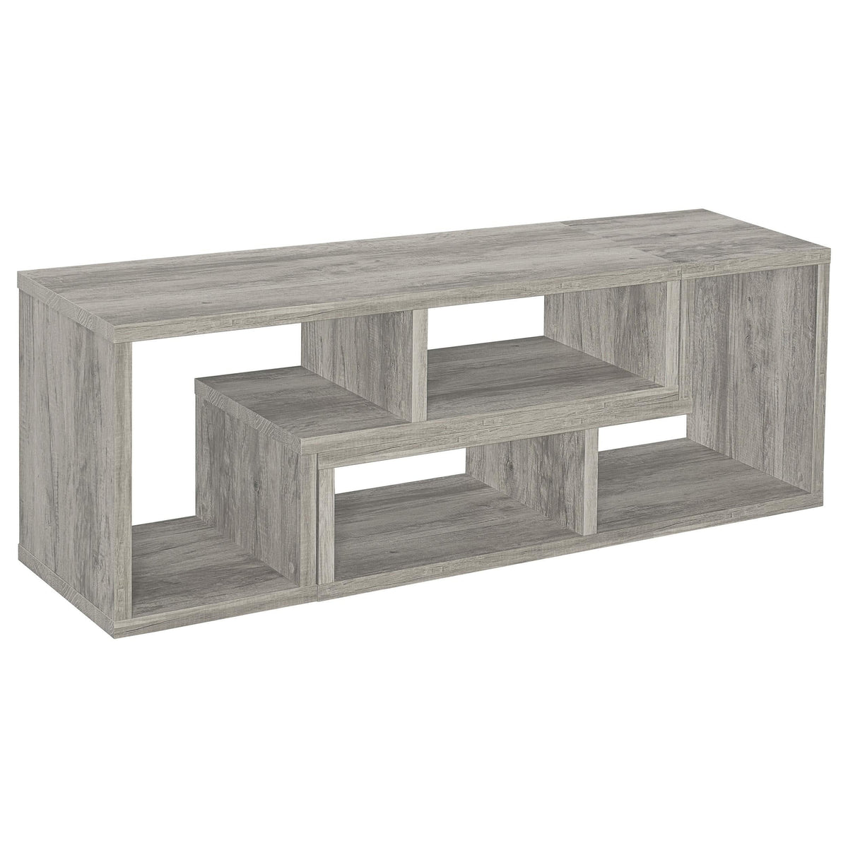 Mueble de TV y estantería multiusos Velma, madera flotante gris