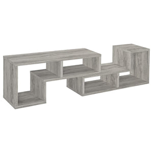 Mueble de TV y estantería multiusos Velma, madera flotante gris