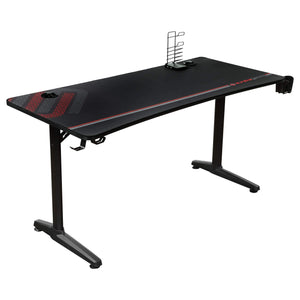 Escritorio para juegos Tarnov de 60 pulgadas con puertos USB, color negro