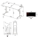 Escritorio para juegos Tarnov de 60 pulgadas con puertos USB, color negro