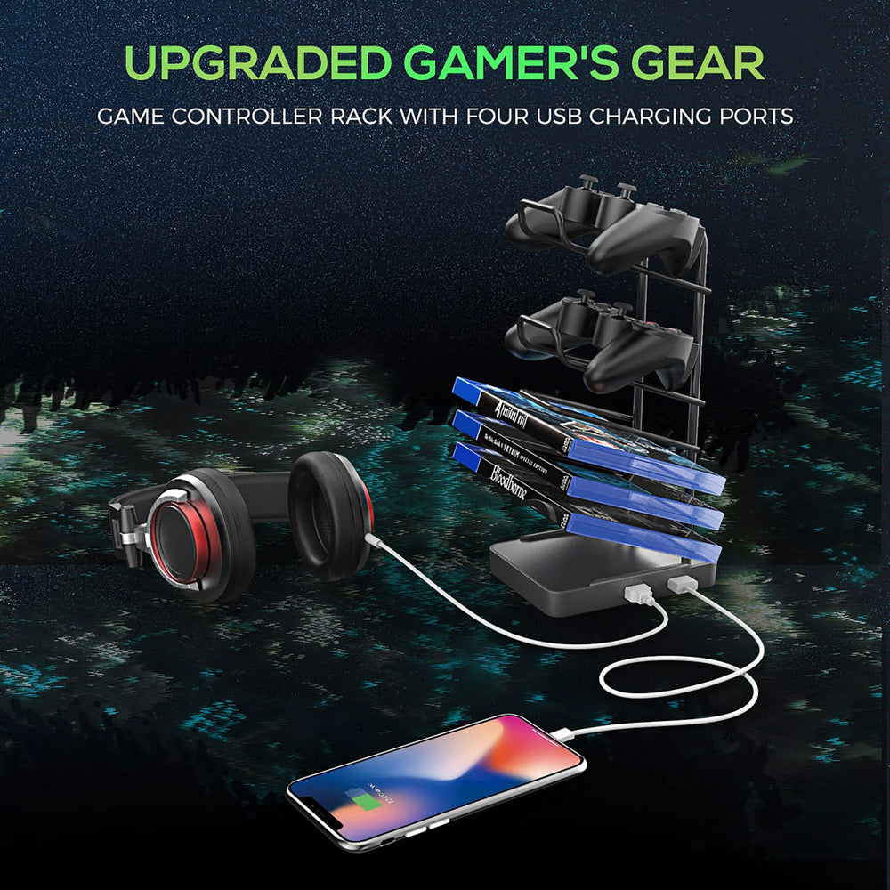 Escritorio para juegos Tarnov de 60 pulgadas con puertos USB, color negro