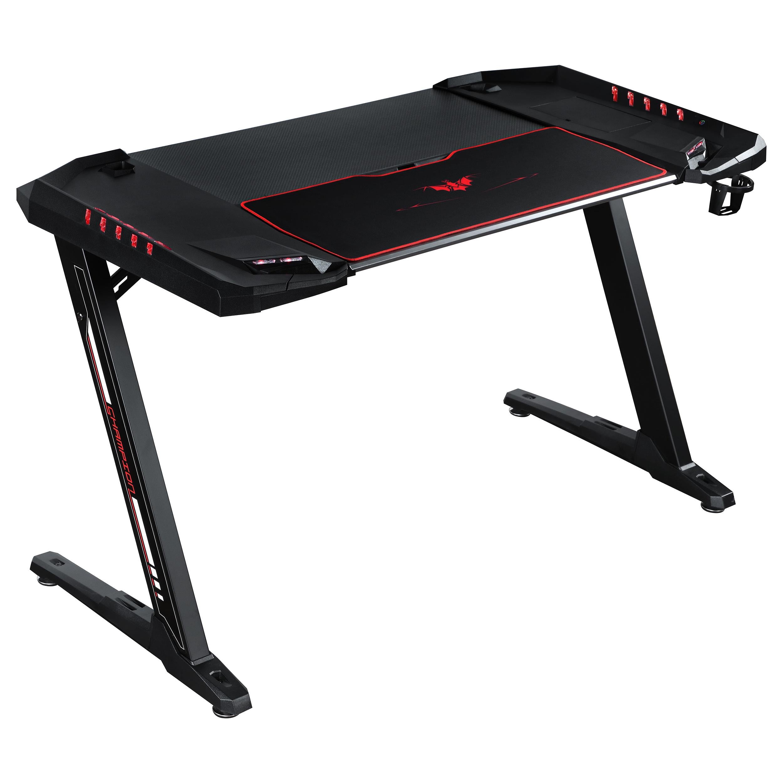 Ardsley 51-inch Computer Gaming Desk with RGB Lighting Black