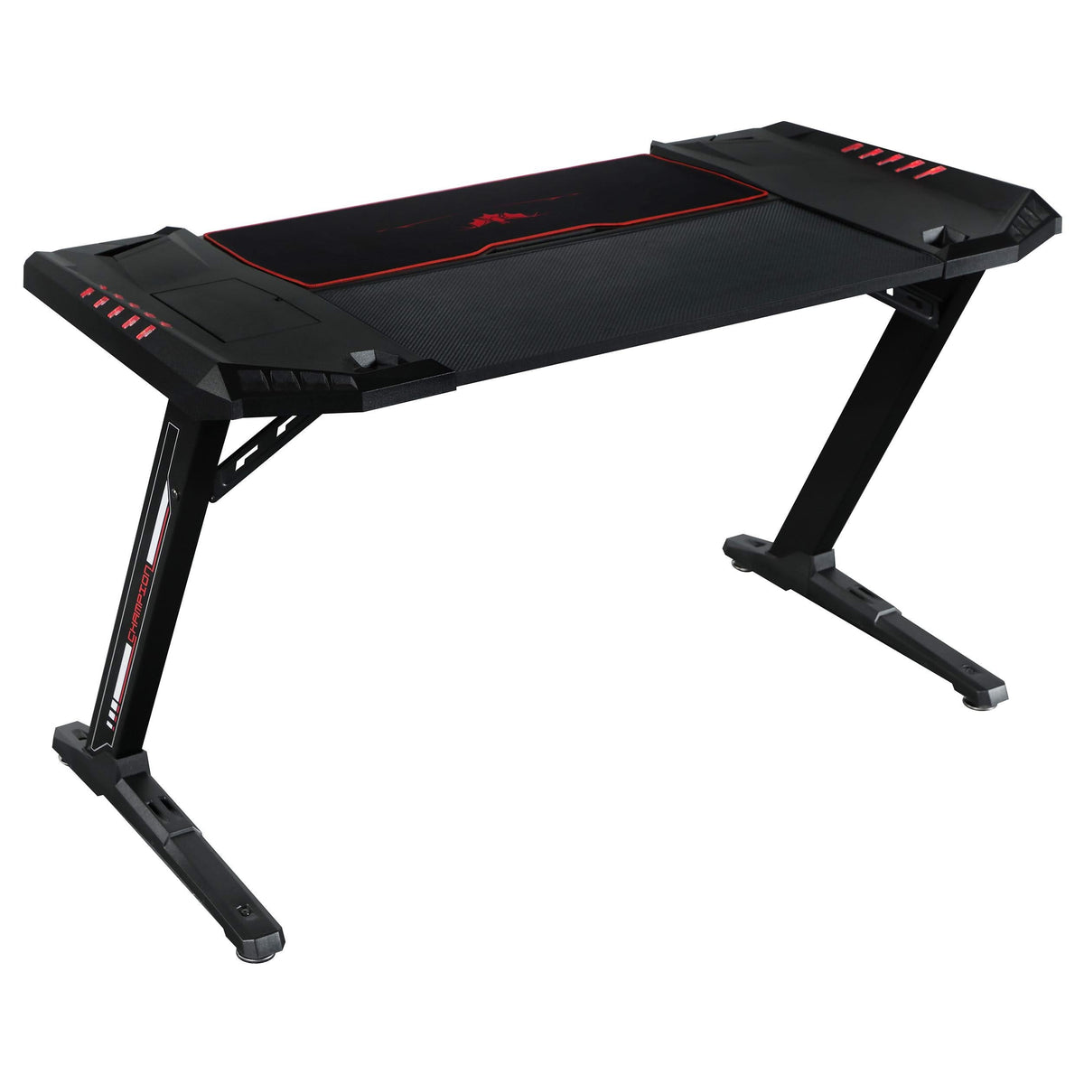 Escritorio para juegos Ardsley de 51 pulgadas con iluminación RGB, color negro