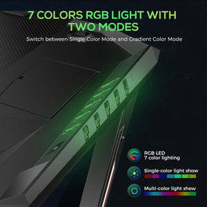 Escritorio para juegos Ardsley de 51 pulgadas con iluminación RGB, color negro