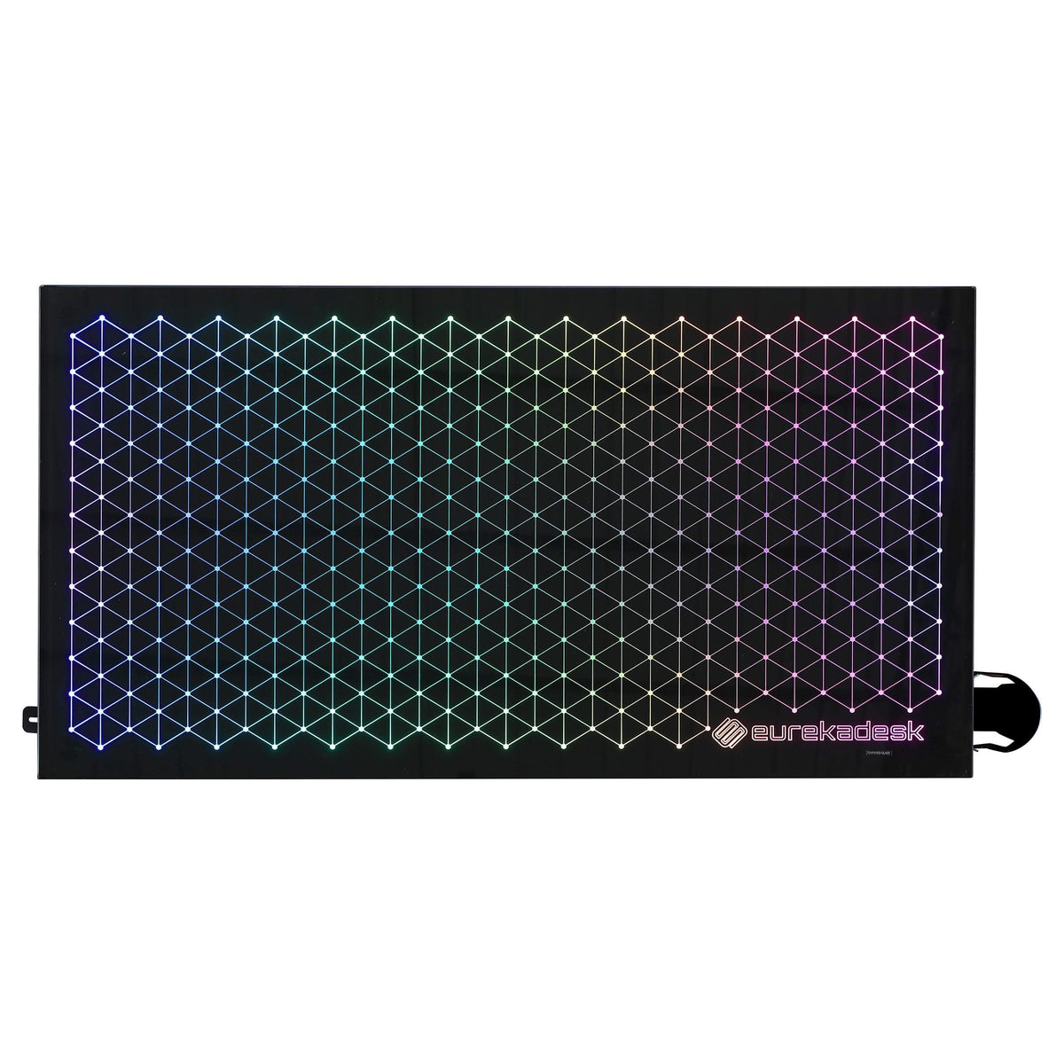 Escritorio para juegos Avoca de 43 pulgadas con cubierta de vidrio y LED RGB, color negro