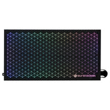 Escritorio para juegos Avoca de 43 pulgadas con cubierta de vidrio y LED RGB, color negro