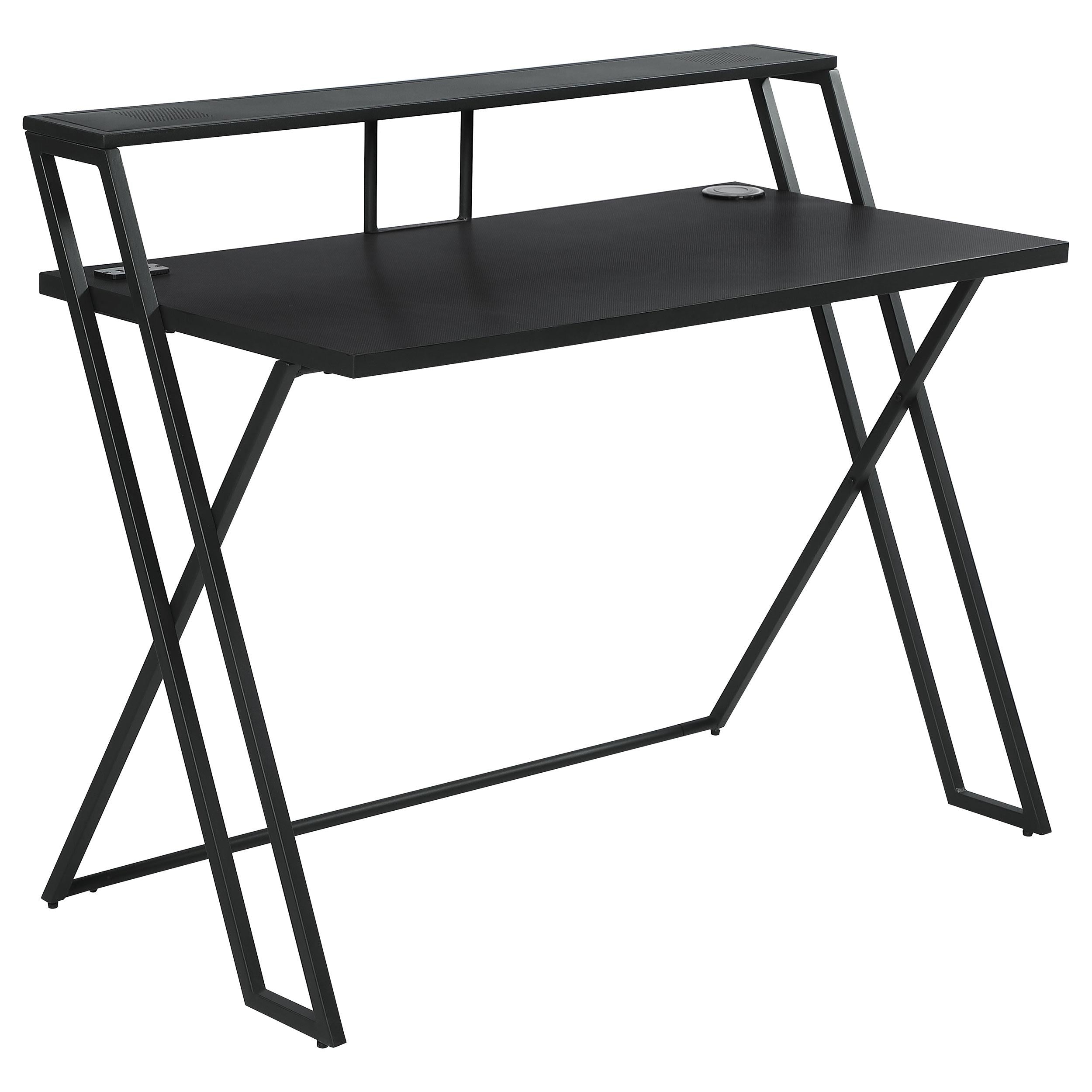 Xavier 45-inch Writing Desk with USB Ports Black