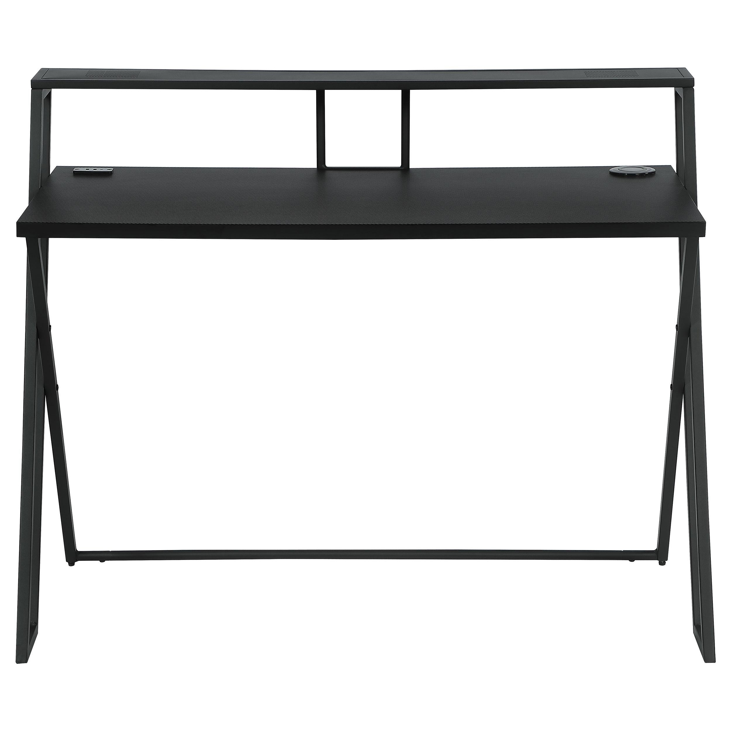 Xavier 45-inch Writing Desk with USB Ports Black