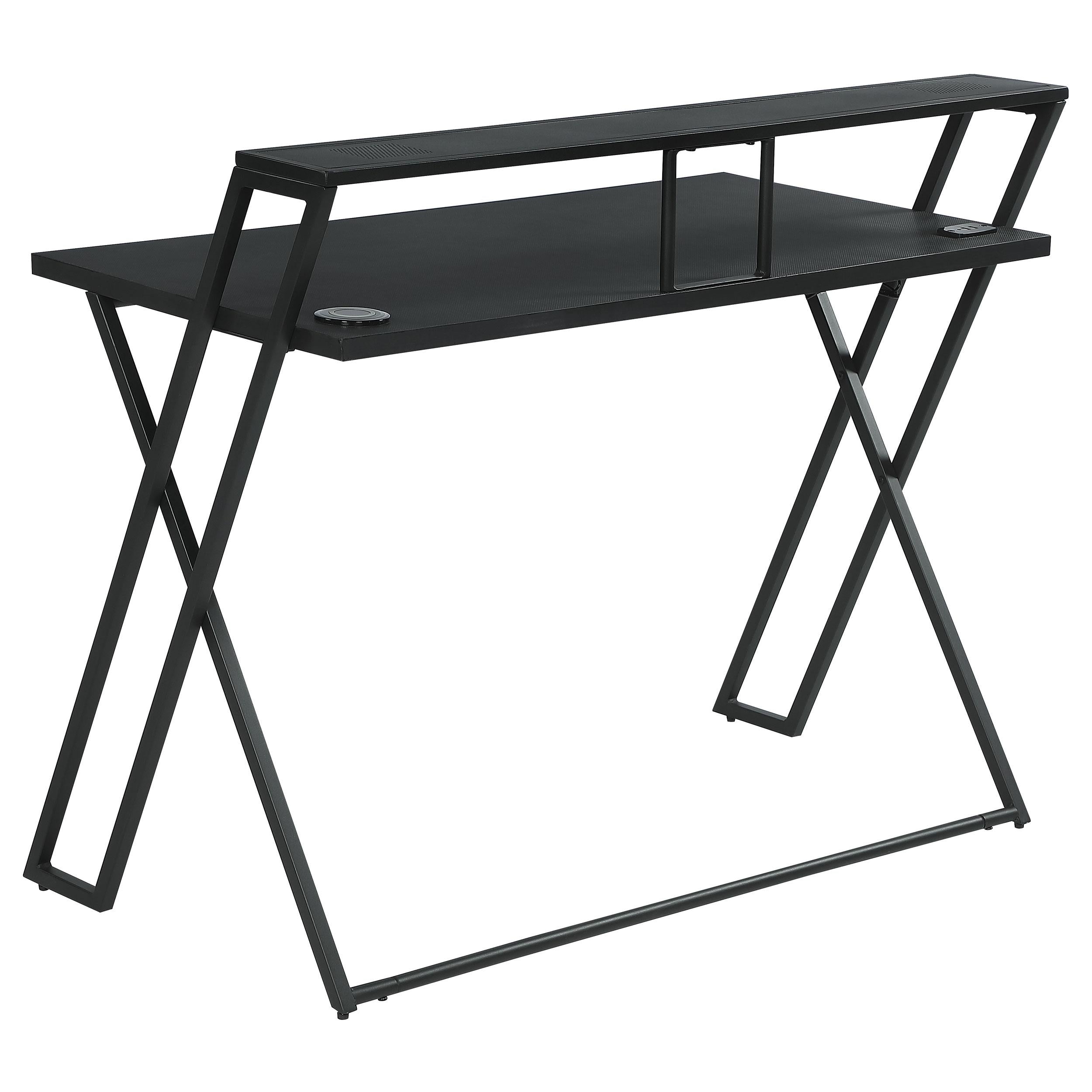 Xavier 45-inch Writing Desk with USB Ports Black