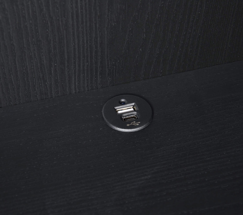 Westpark 3-shelf Bookcase USB and Lockable Drawer Black