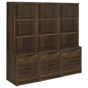 Estantería de pared Westpark de 3 piezas con USB, pino oscuro