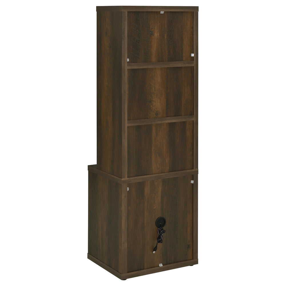 Estantería de pared Westpark de 3 piezas con USB, pino oscuro