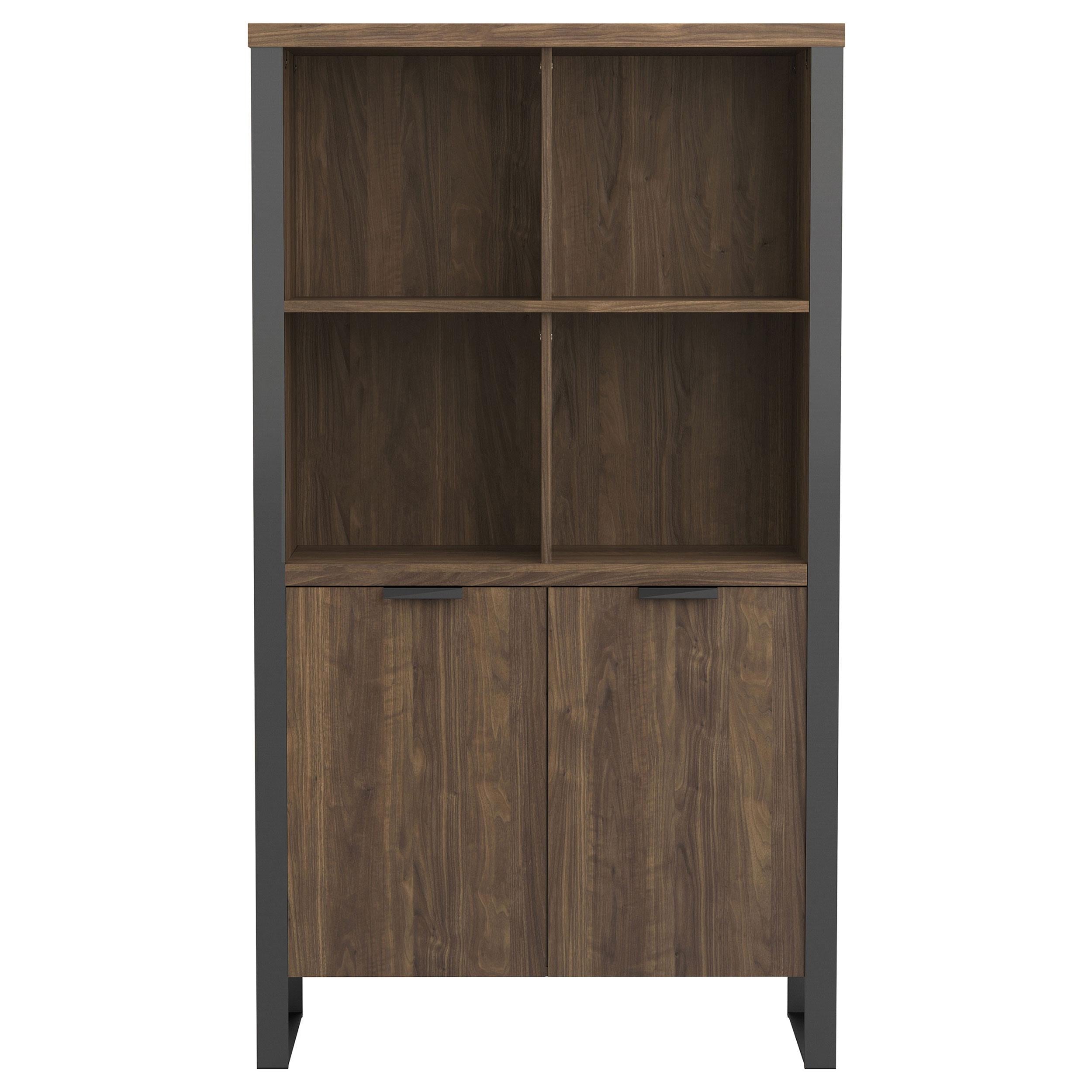 Pattinson 63-inch 2-shelf Cabinet Bookcase Aged Walnut