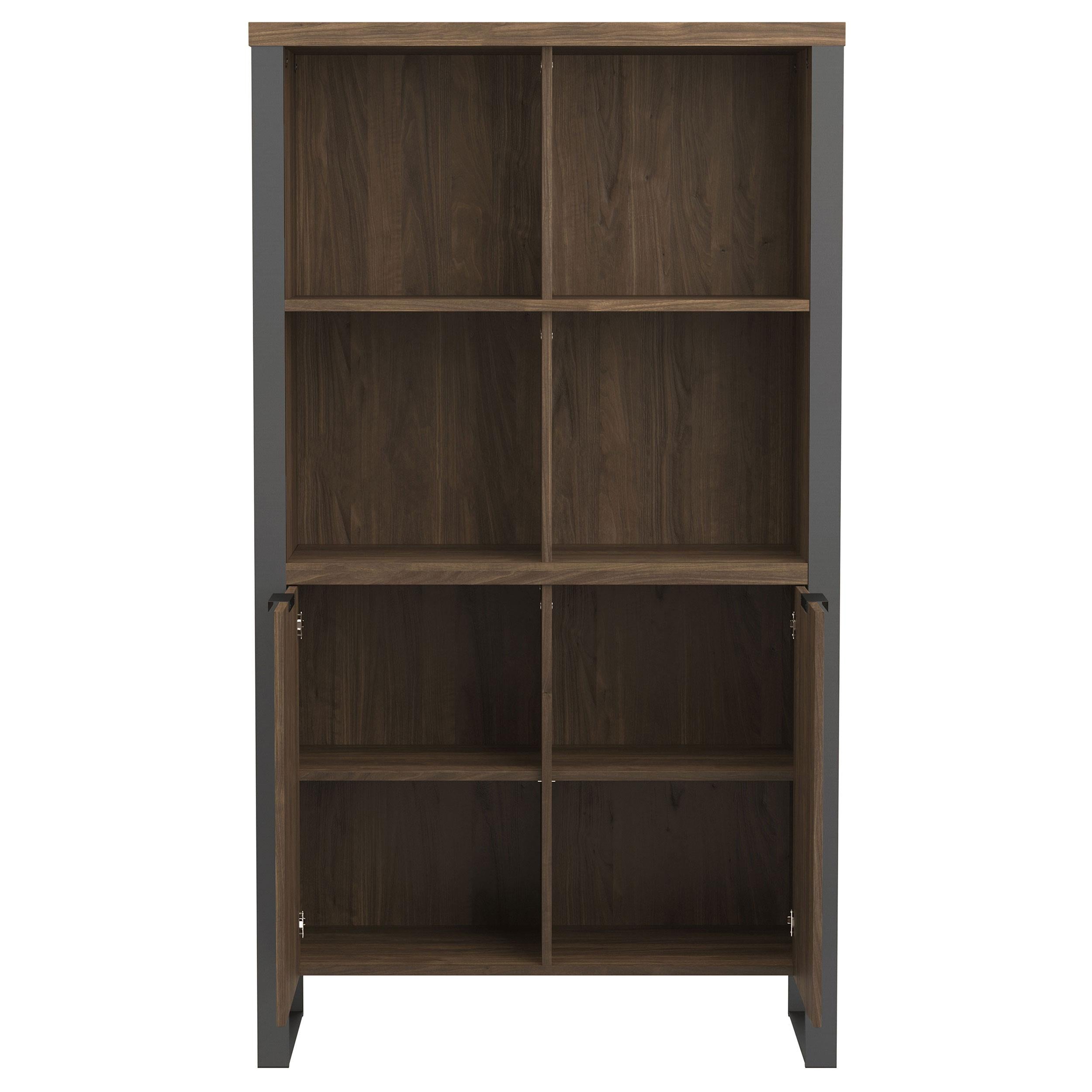 Pattinson 63-inch 2-shelf Cabinet Bookcase Aged Walnut