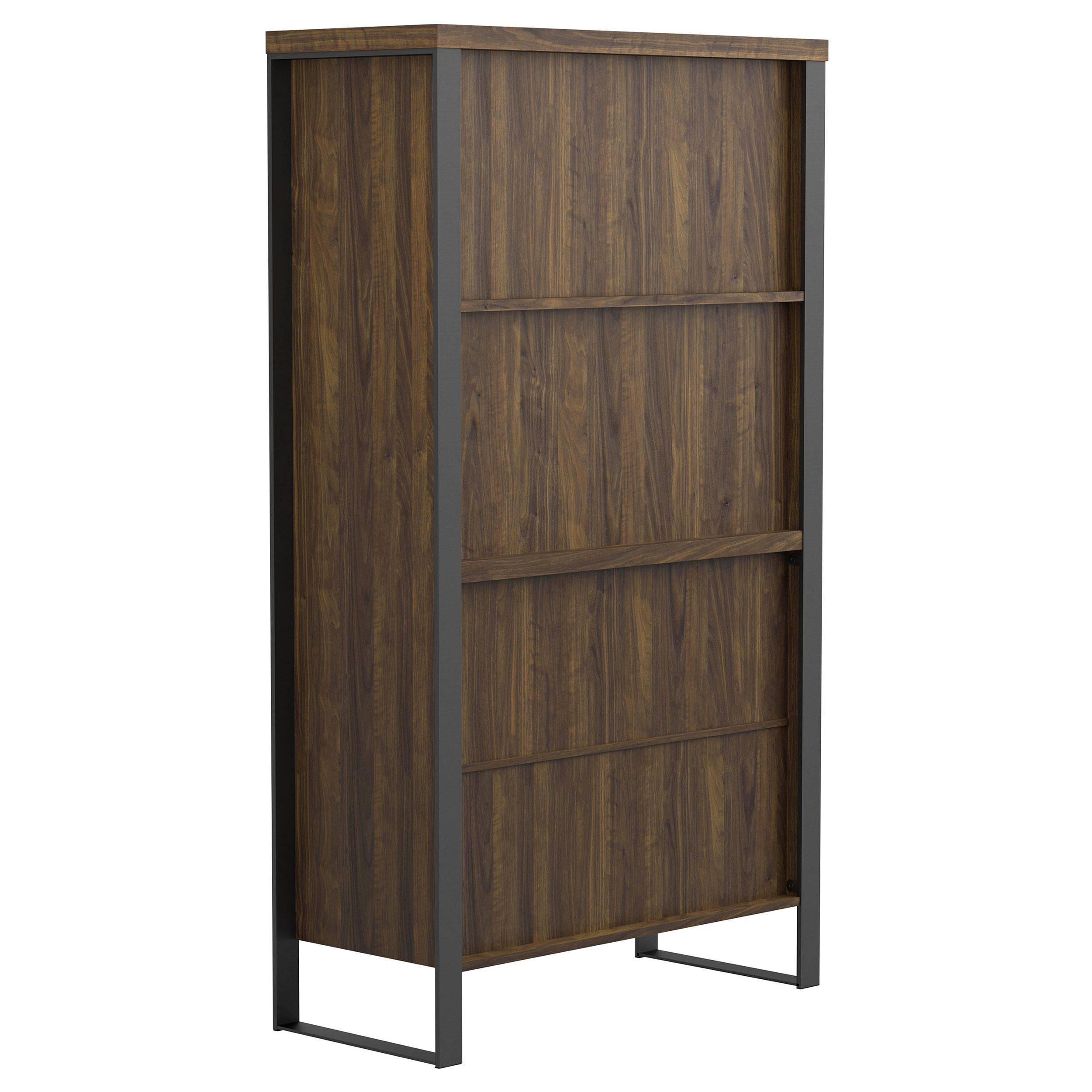 Pattinson 63-inch 2-shelf Cabinet Bookcase Aged Walnut