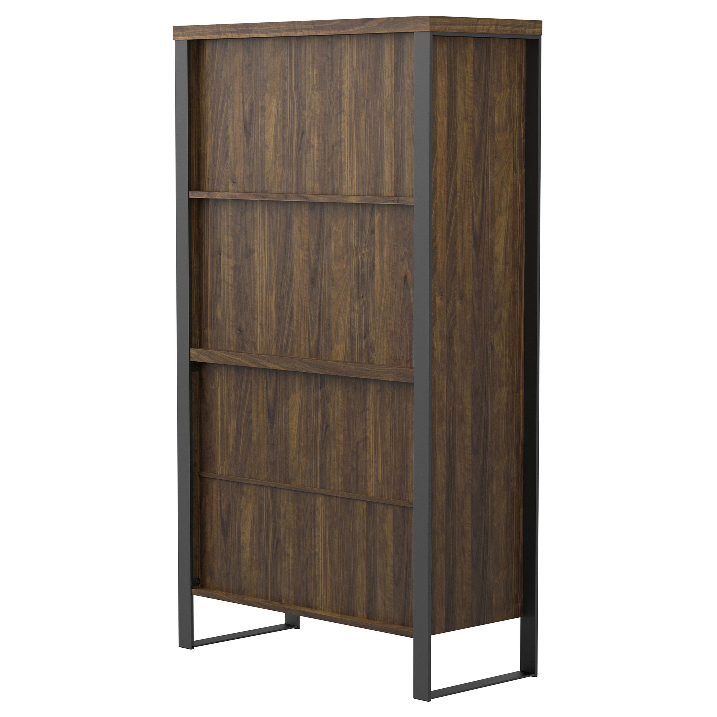 Pattinson 63-inch 2-shelf Cabinet Bookcase Aged Walnut
