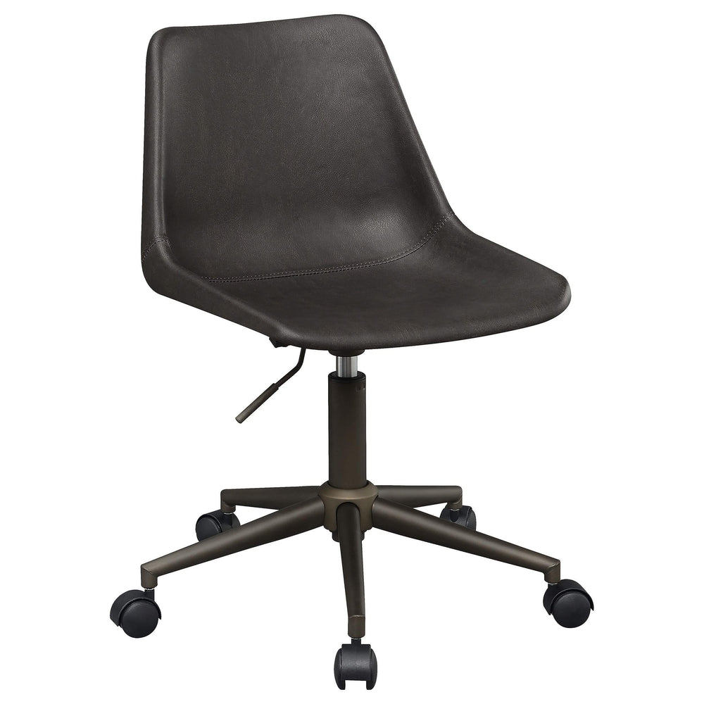 Carnell Upholstered Adjustable Home Office Desk Chair Brown