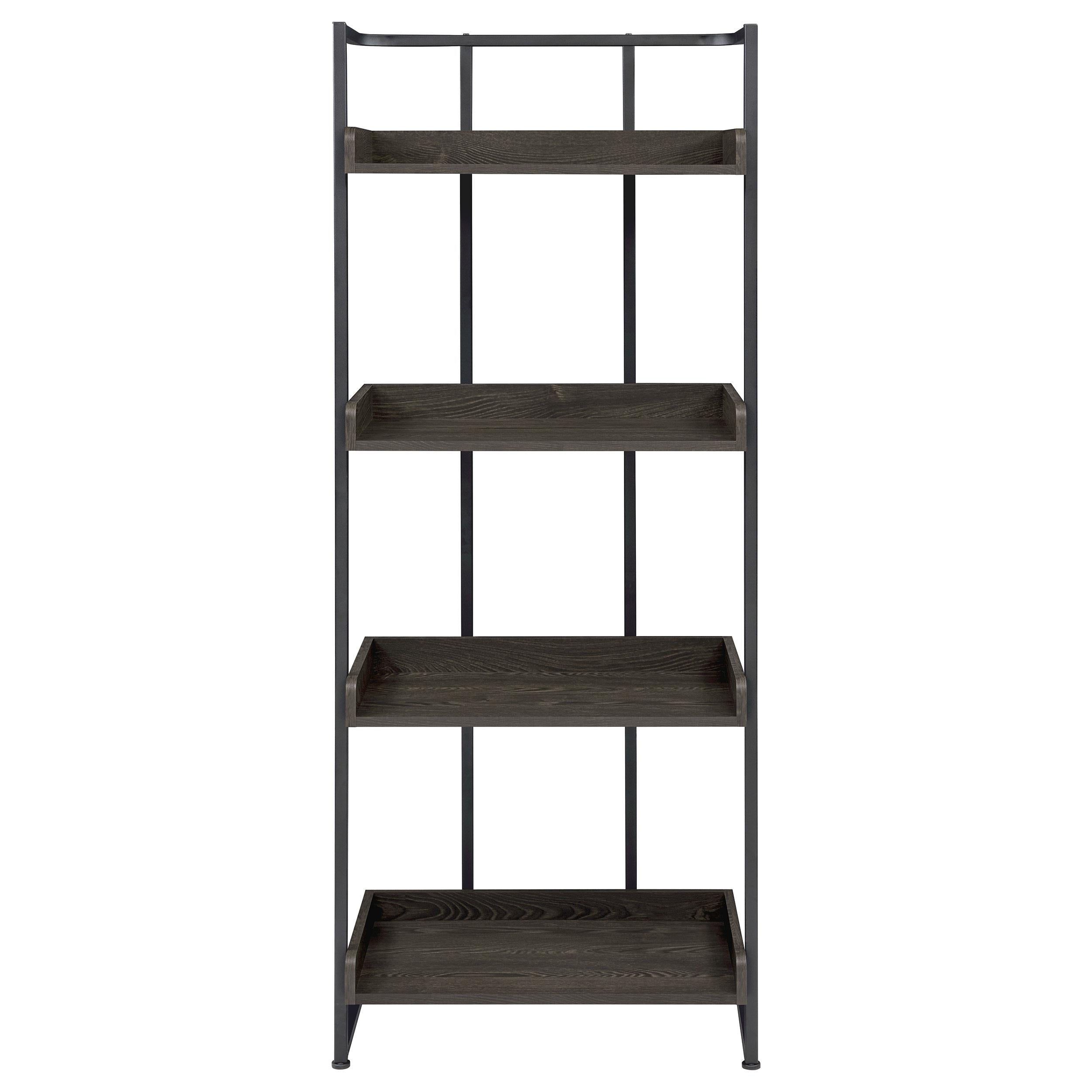 Ember 68-inch 4-shelf Bookshelf Dark Oak and Black