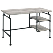 Delray 47-inch 2-shelf Piping Writing Desk Grey Driftwood
