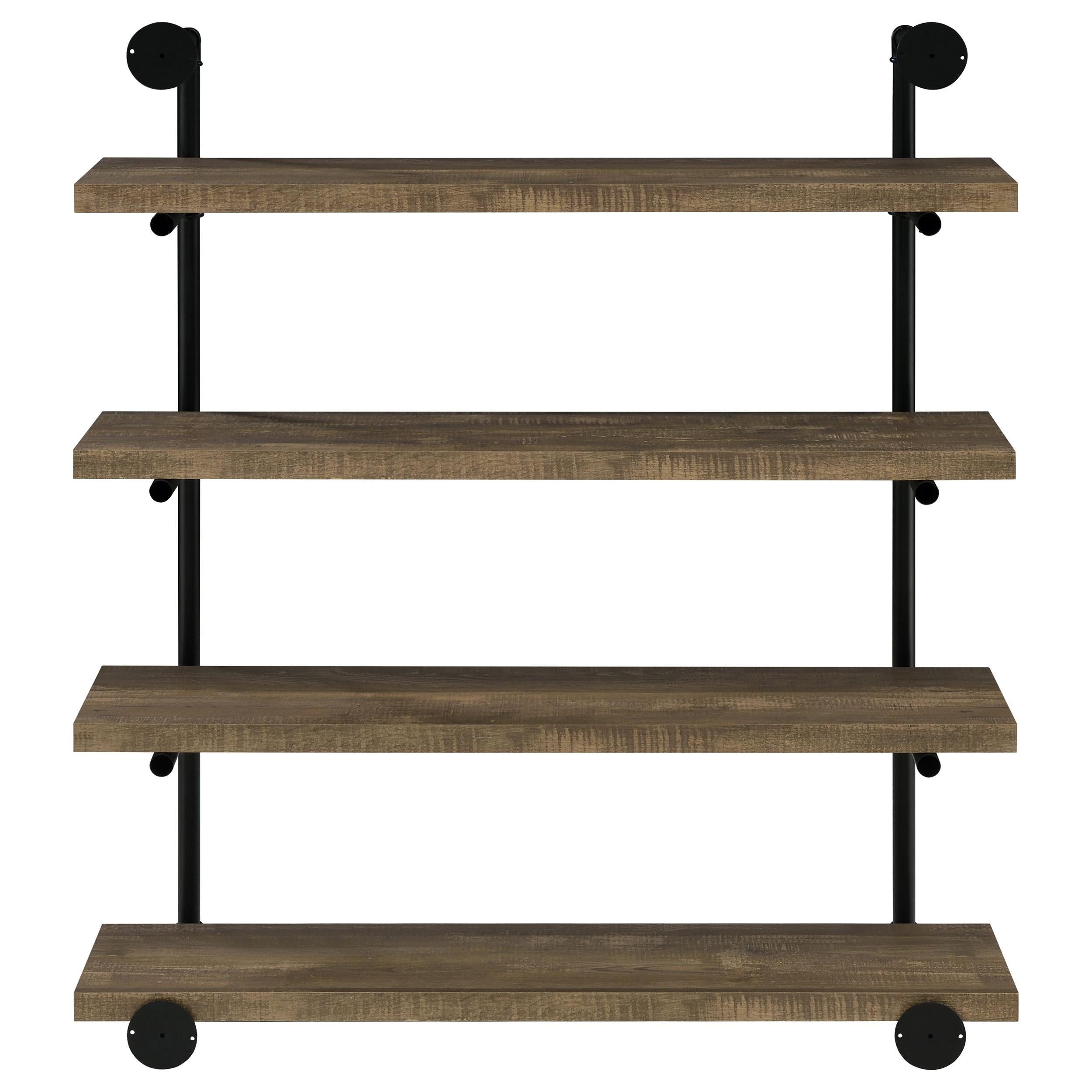 Elmcrest 39-inch 4-shelf Wall Bookshelf Rustic Oak