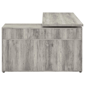 Escritorio para computadora Hertford de 59 pulgadas en forma de L, color gris madera flotante
