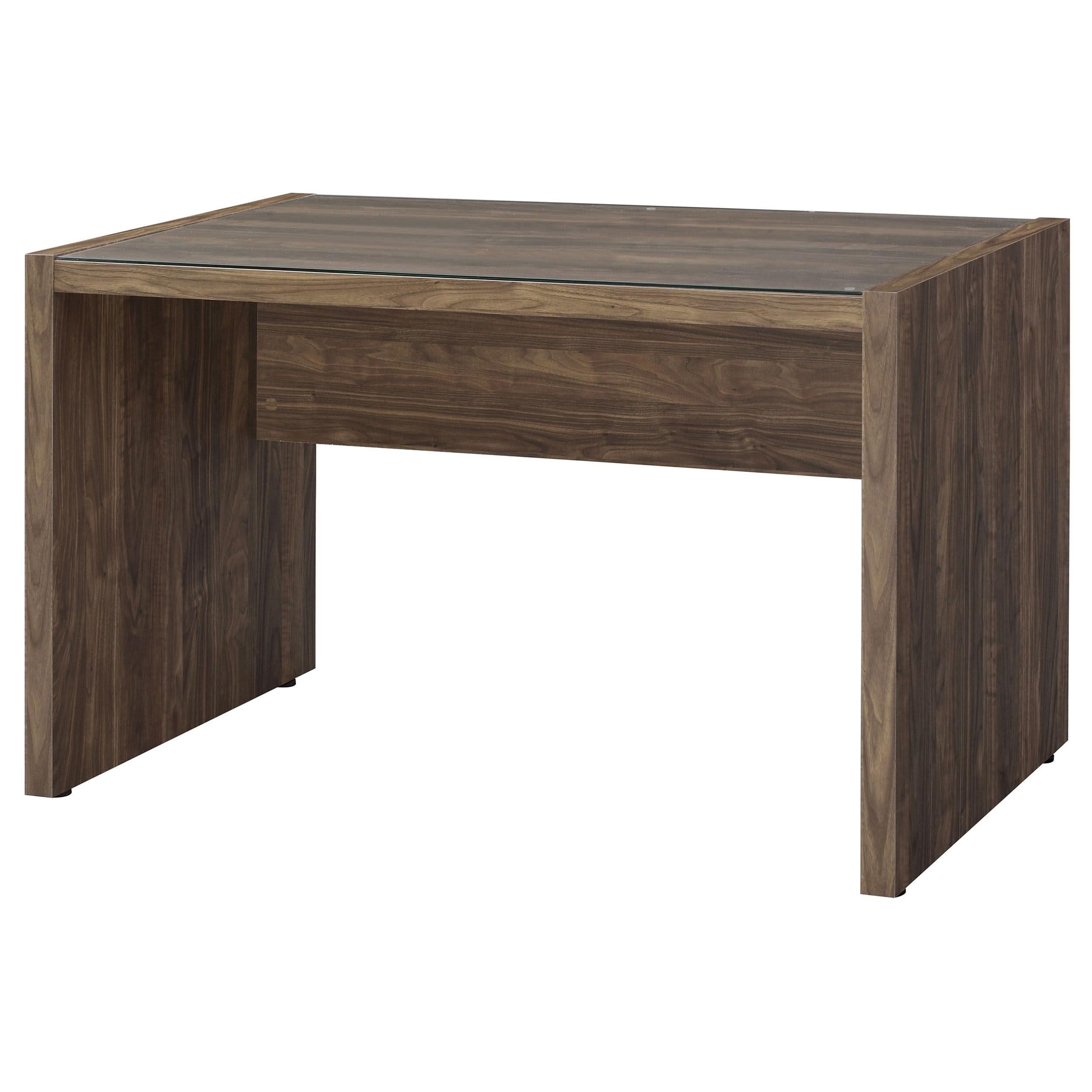 Luetta 48-inch Rectangular Writing Desk Aged Walnut