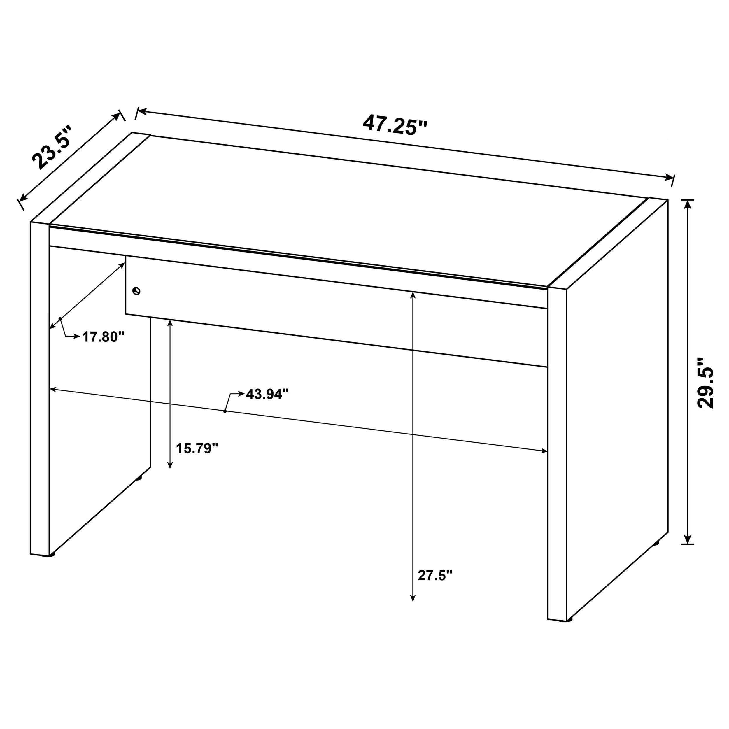 Luetta 48-inch Rectangular Writing Desk Aged Walnut