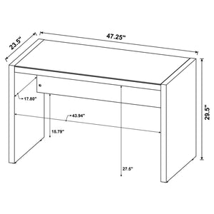 Luetta 48-inch Rectangular Writing Desk Aged Walnut