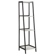 Pinckard 69-inch 4-shelf Bookshelf Grey Stone and Black