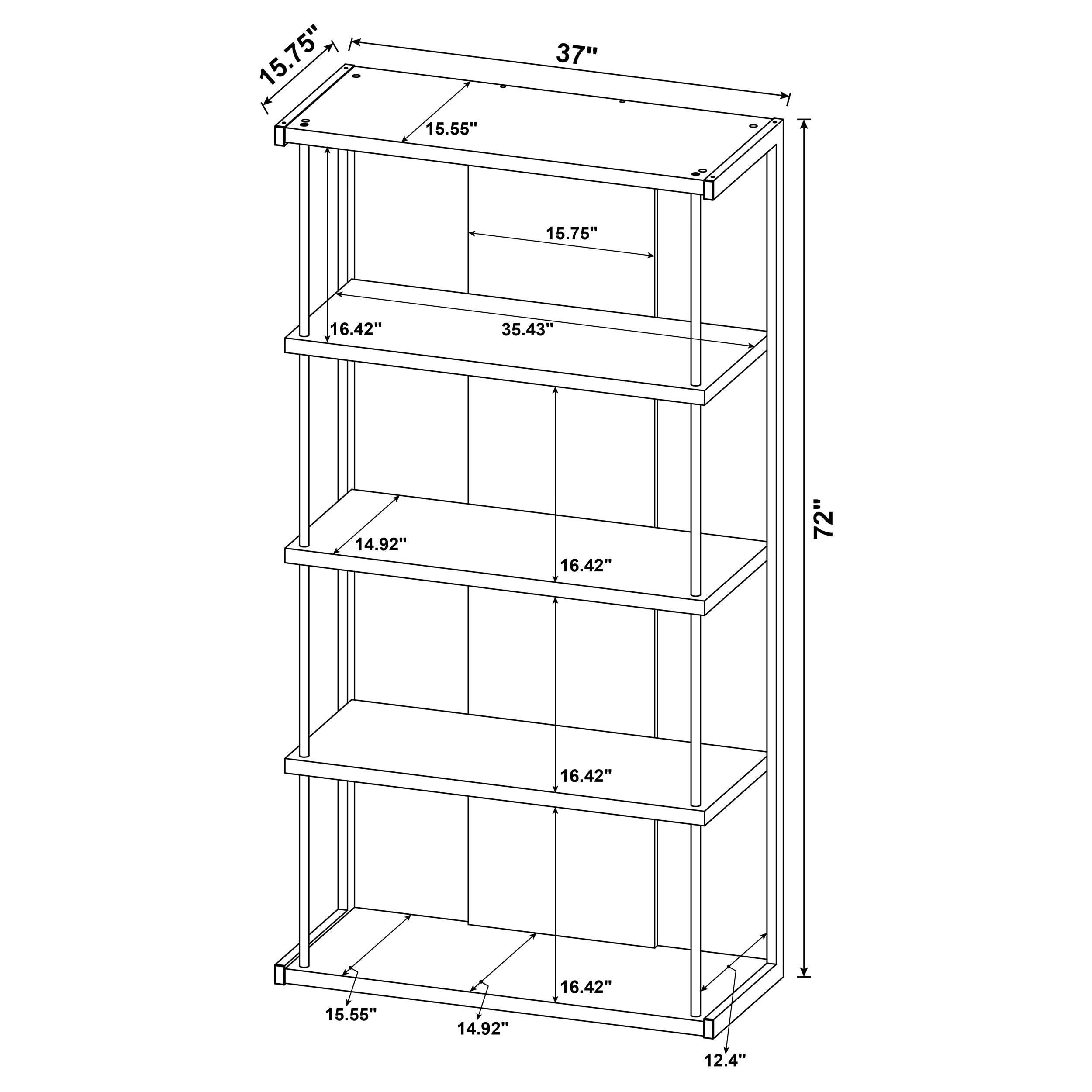 Loomis 72-inch 4-shelf Bookshelf Whitewashed Grey