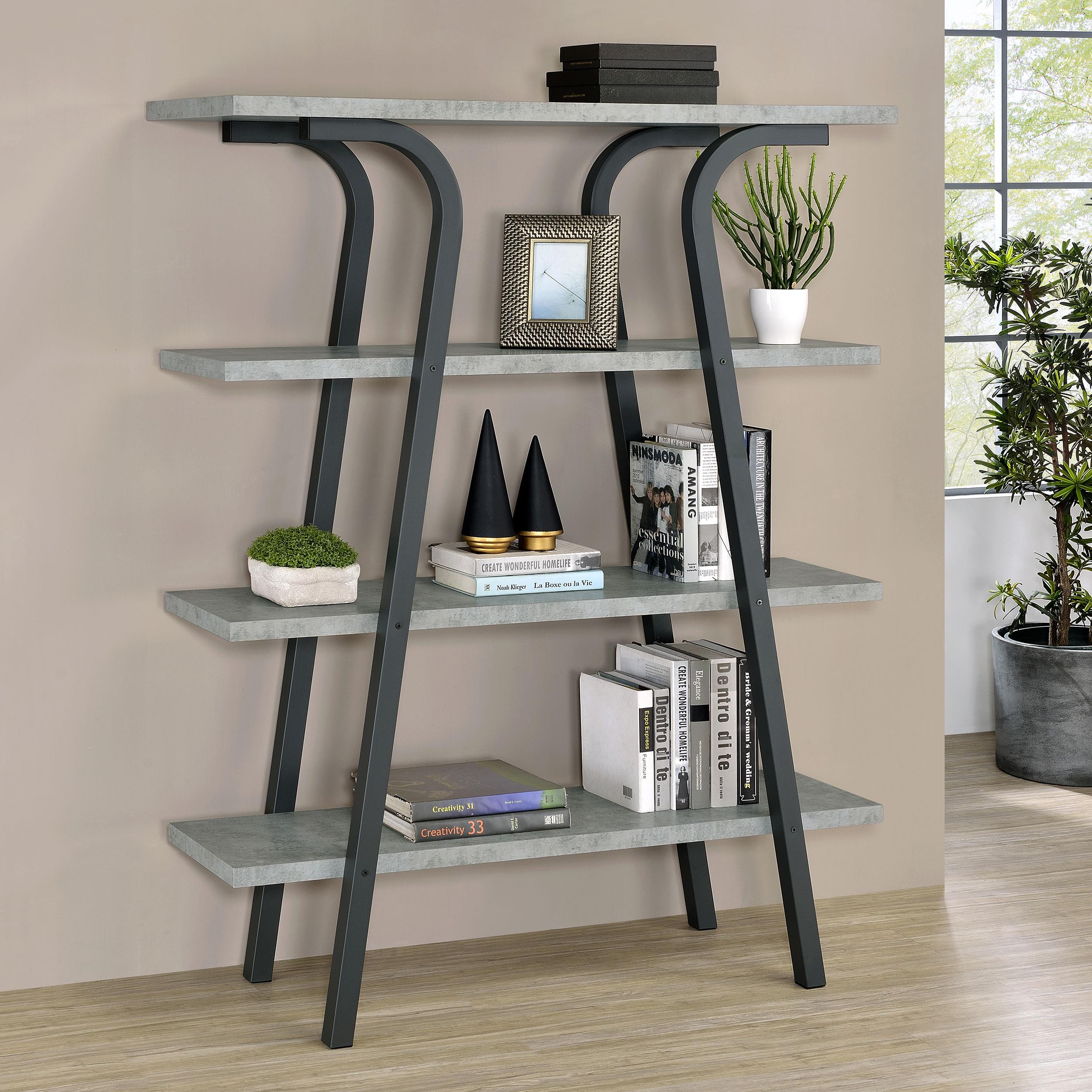 Tatum 63-inch 4-shelf Bookshelf Cement