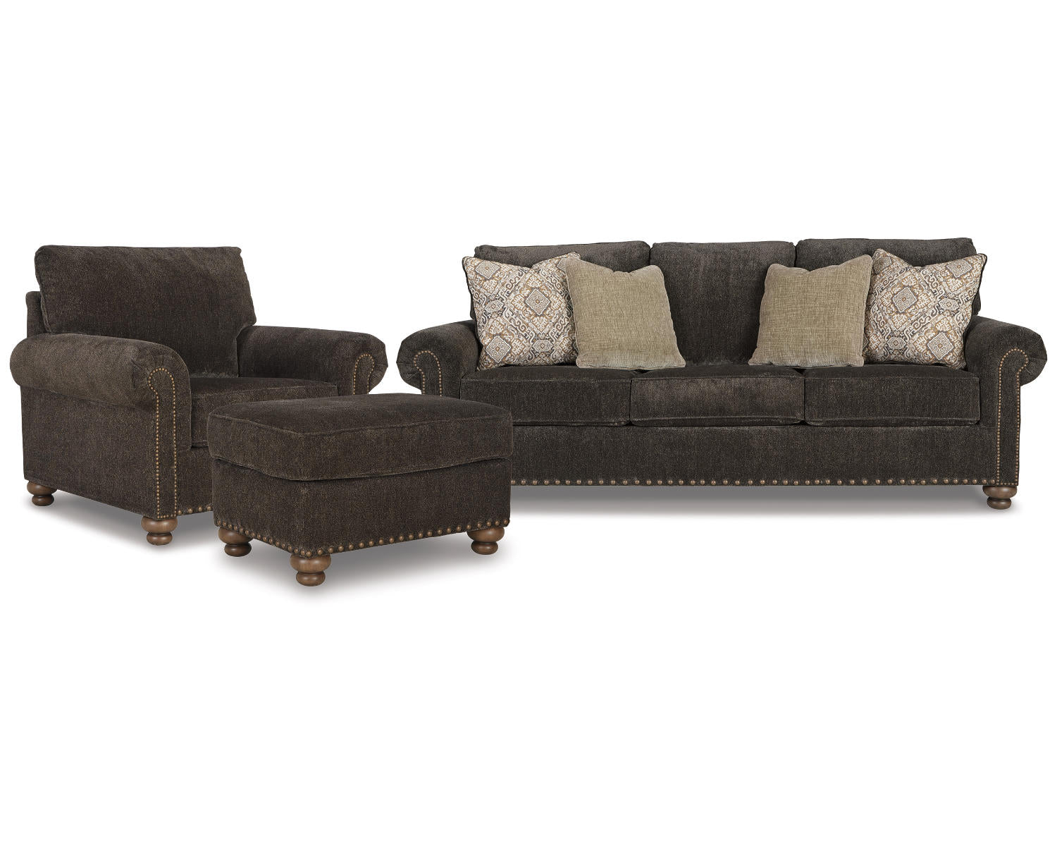 Stracelen Sofa Sleeper, Chair, and Ottoman