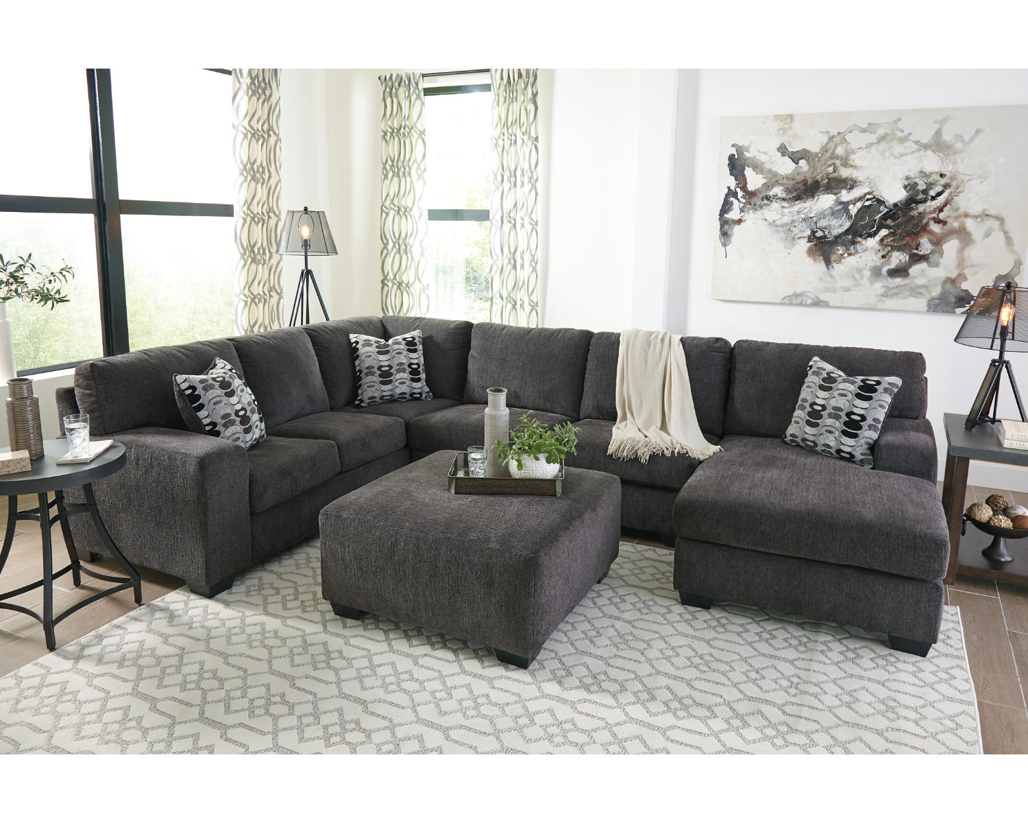 Ballinasloe 3-Piece Sectional and Ottoman