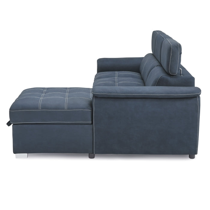 Ferriday Collection 2-Piece Sectional with Adjustable Headrests, Pull-out Bed and Right Chaise with Hidden Storage