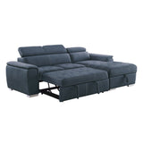 Ferriday Collection 2-Piece Sectional with Adjustable Headrests, Pull-out Bed and Right Chaise with Hidden Storage