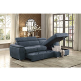 Ferriday Collection 2-Piece Sectional with Adjustable Headrests, Pull-out Bed and Right Chaise with Hidden Storage