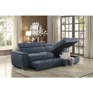 Ferriday Collection 2-Piece Sectional with Adjustable Headrests, Pull-out Bed and Right Chaise with Hidden Storage