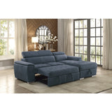 Ferriday Collection 2-Piece Sectional with Adjustable Headrests, Pull-out Bed and Right Chaise with Hidden Storage