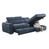 Ferriday Collection 2-Piece Sectional with Adjustable Headrests, Pull-out Bed and Right Chaise with Hidden Storage